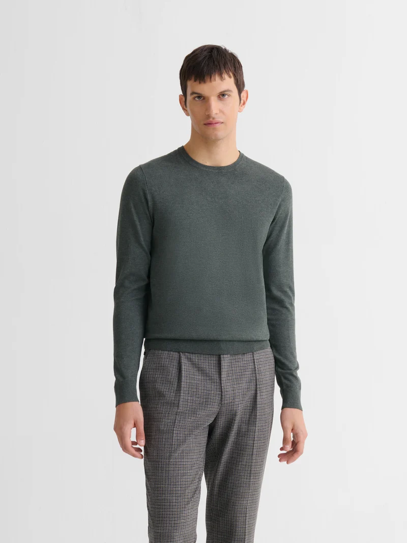 Pull col rond en jersey