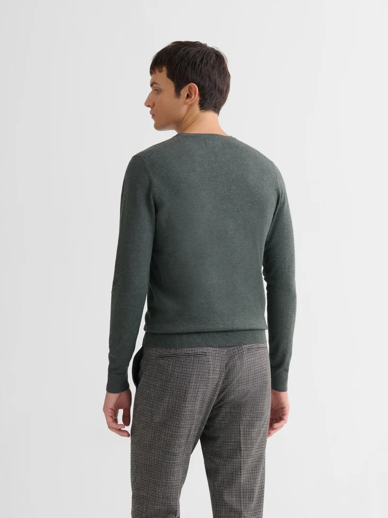 Pull col rond en jersey