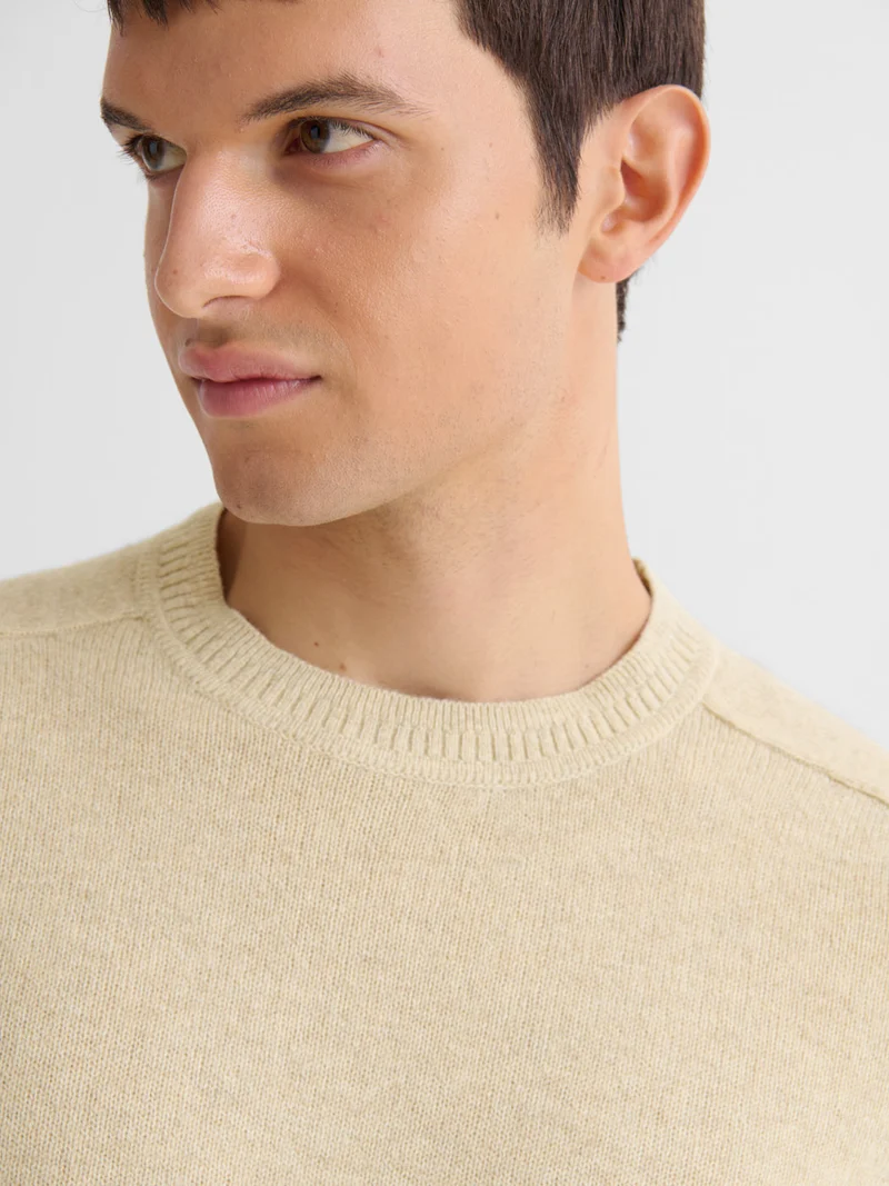 Pull col rond en laine mélangée