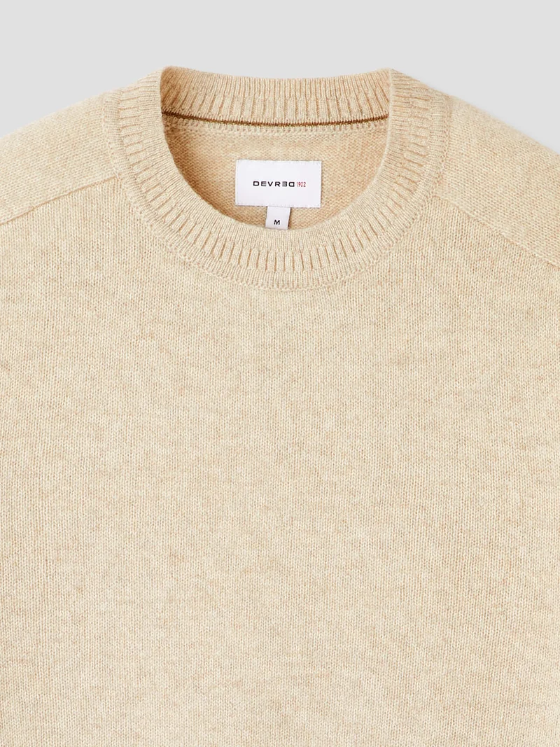 Pull col rond en laine mélangée