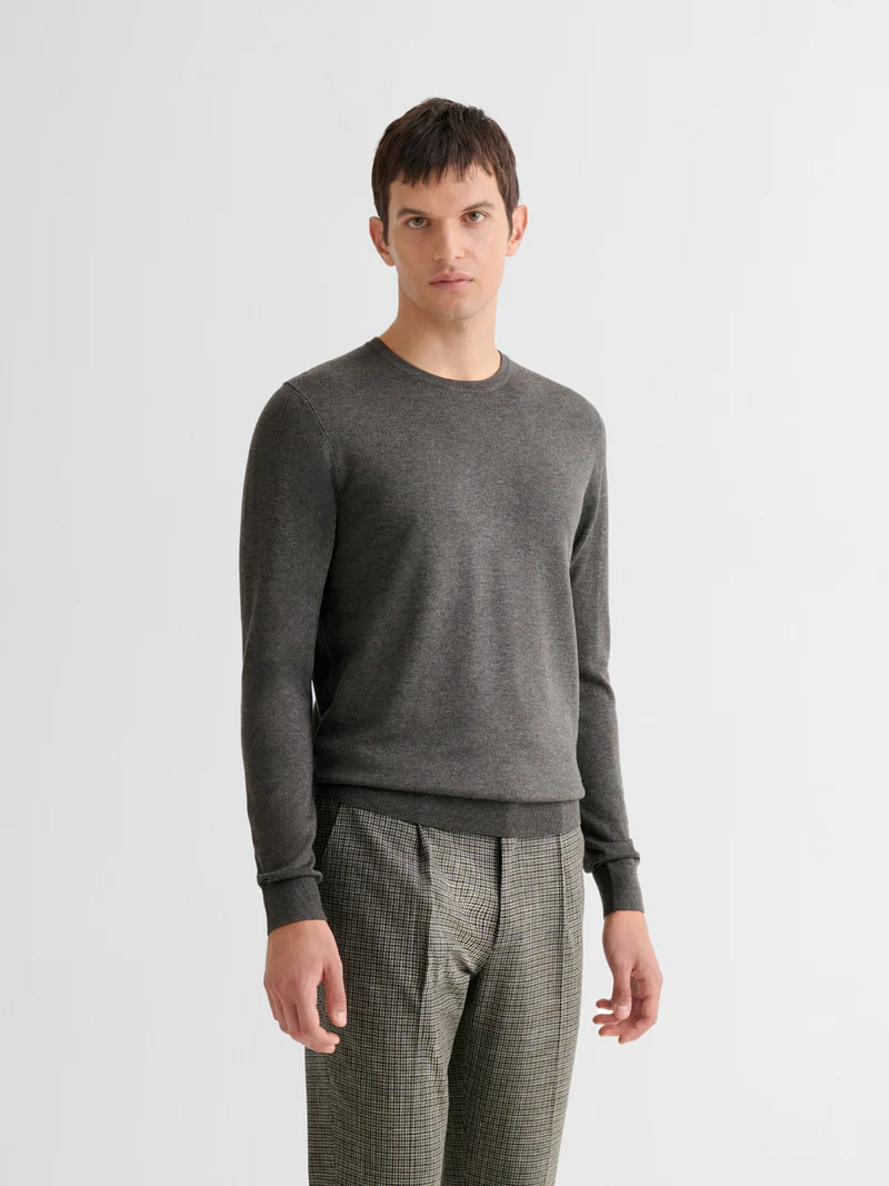 Pull col rond en jersey