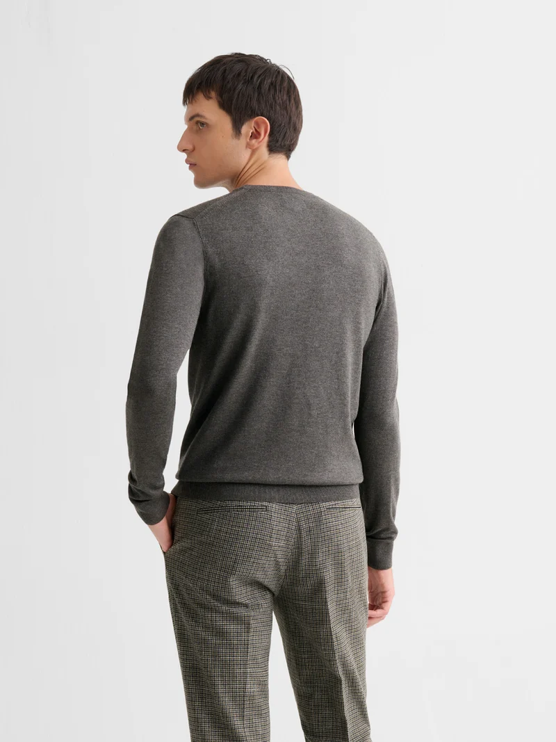 Pull col rond en jersey