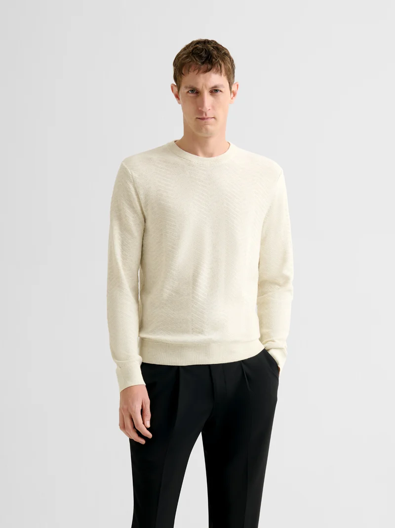 Pull col rond en coton cachemire