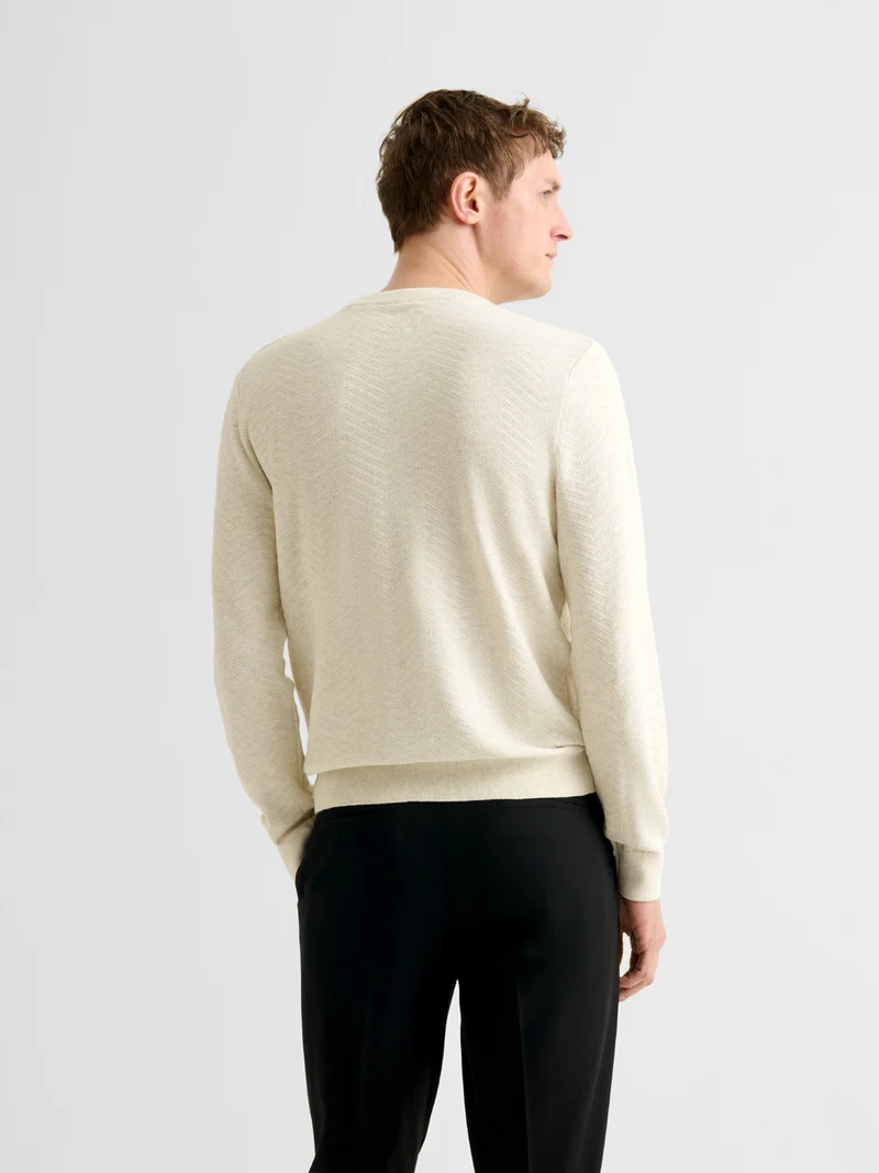 Pull col rond en coton cachemire