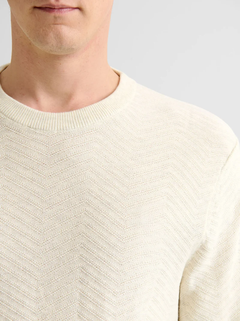 Pull col rond en coton cachemire