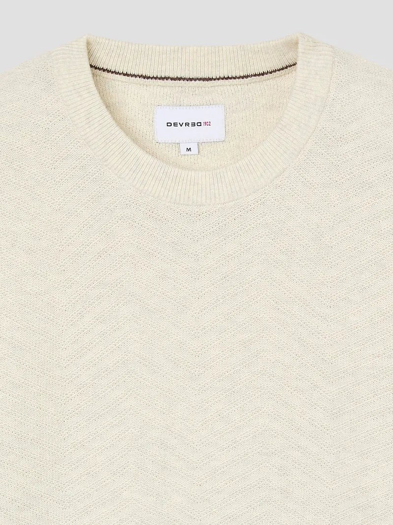 Pull col rond en coton cachemire