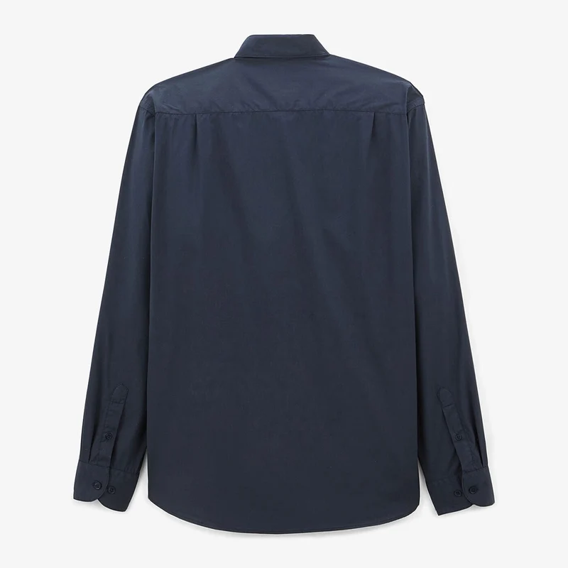 Chemise manches longues unie bleu foncé