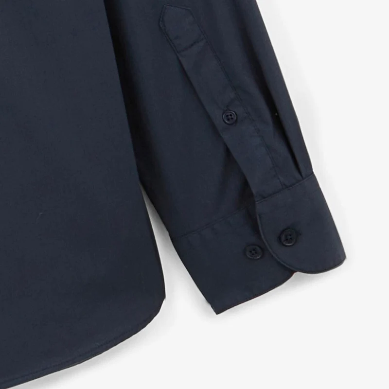 Chemise manches longues unie bleu foncé