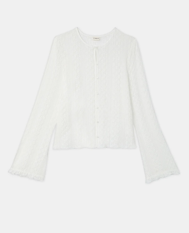 Top en dentelle avec manches flare