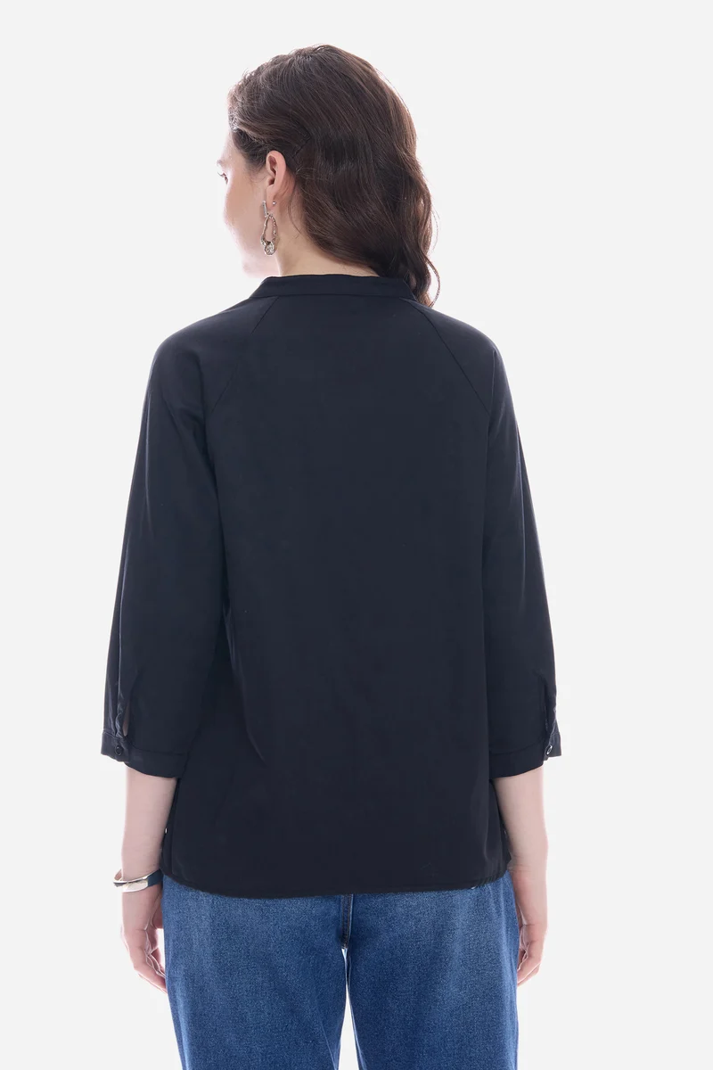 Olmen|100% Cotton 3/4Th Raglan Sleeve Shirt
