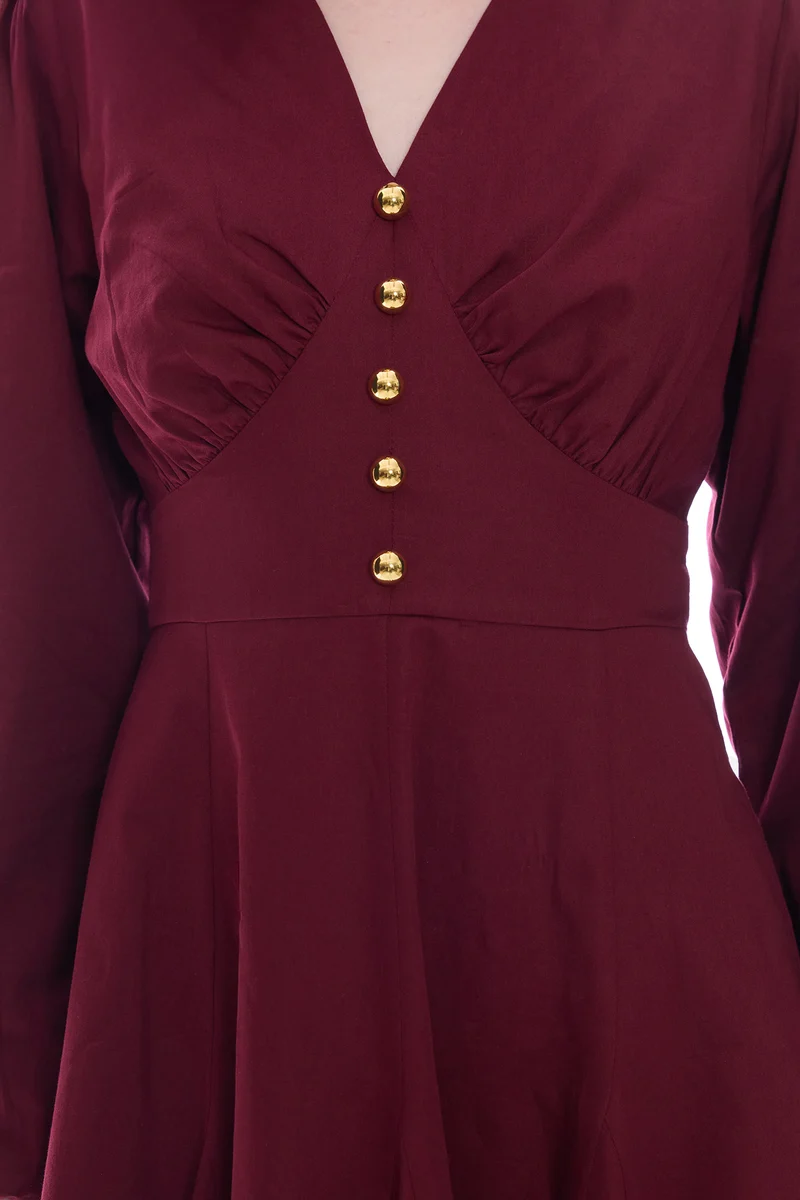 Rola|100% Cotton Godet Mini Dress With Puff
