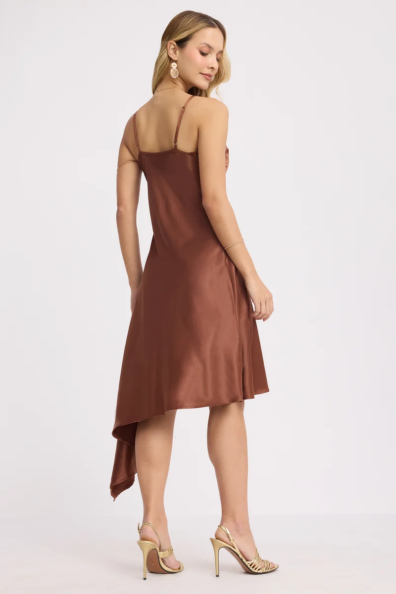 Ginny|Rescued Polyester Side Rose Detail Dress