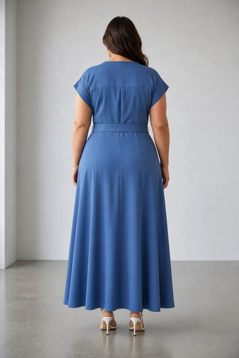 Bedya|Viscose Maxi Shirt Dress