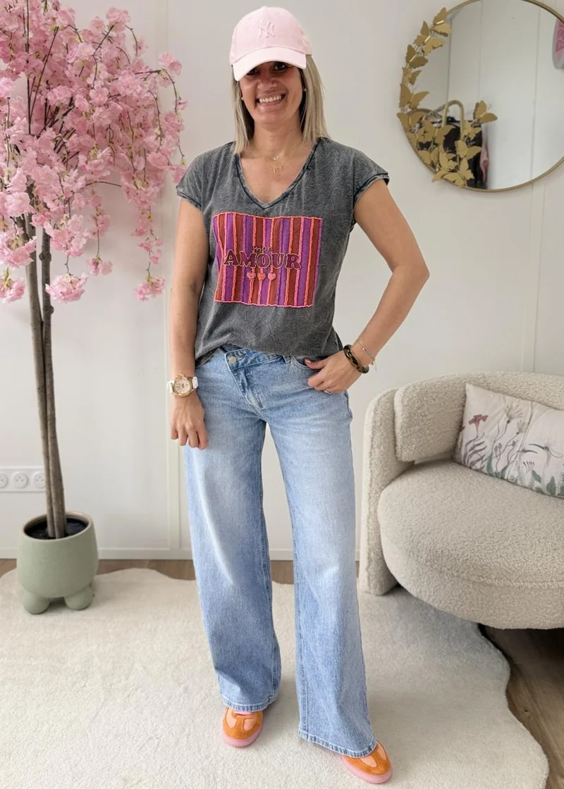 Tee shirt mon amour perlé
