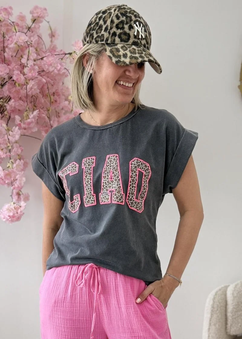 T shirt Ciao gris