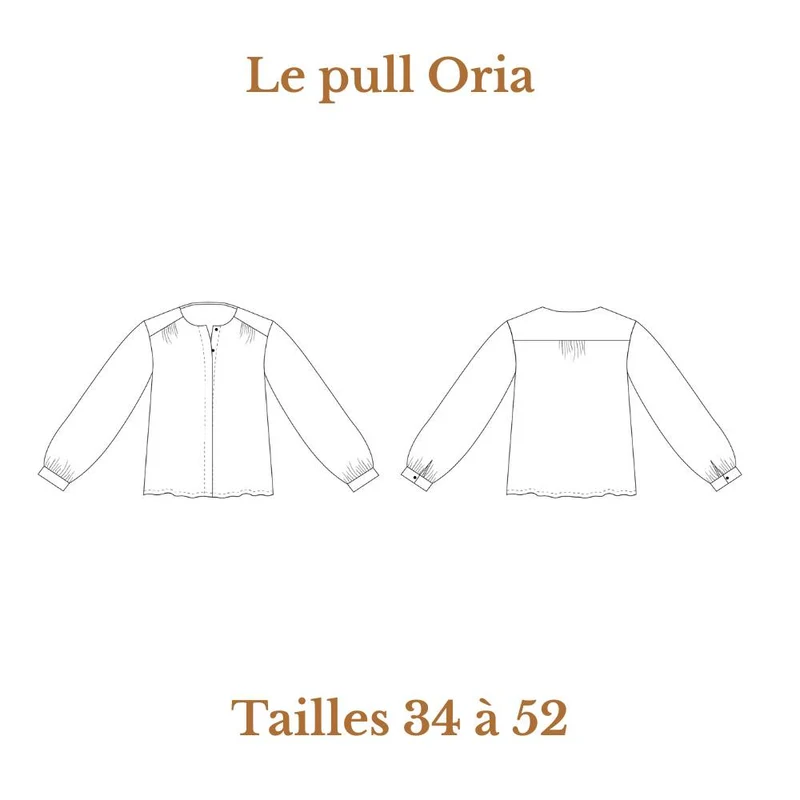 Patron de couture PDF | Pull Oria | Cha'Coud | BILINGUE (FR/EN)