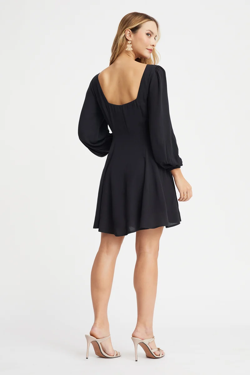 Issna|100% Viscose Godet Mini Dress