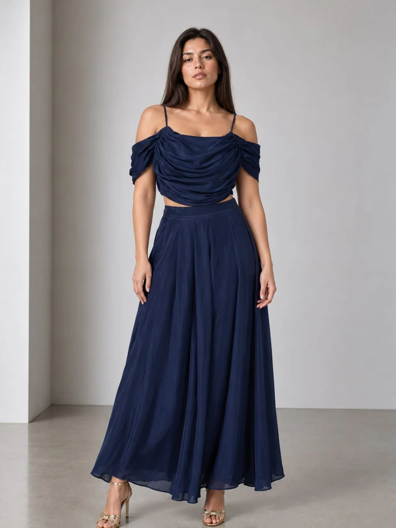 Shizuka Top|100% Viscose Draped Crop Top