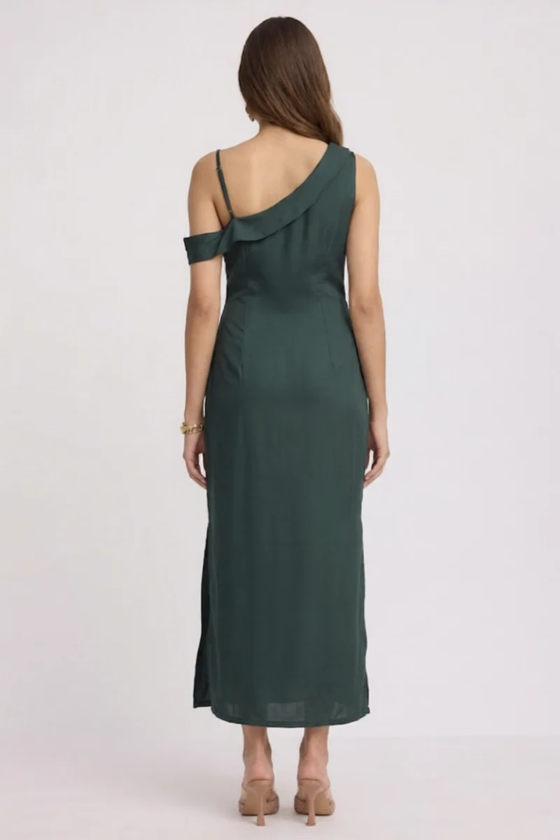 Hina|100% Viscose One Shoulder Cowl Bodycon Dress