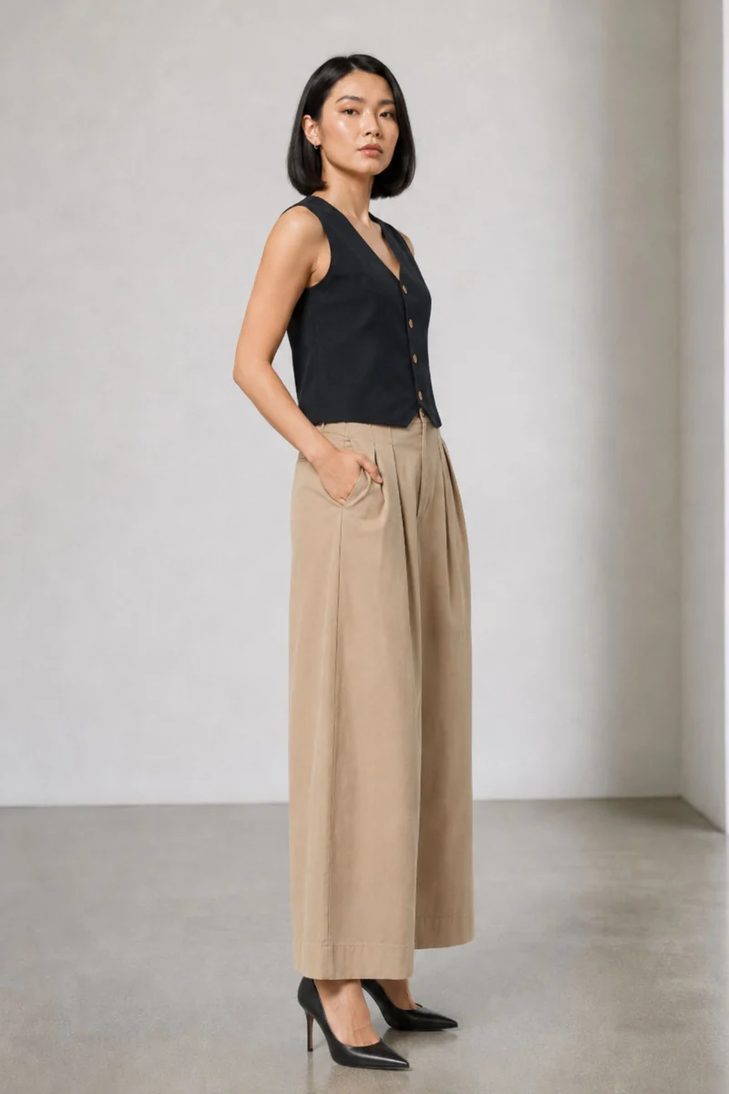 Tora|100% Cotton V-Neck Waistcoat
