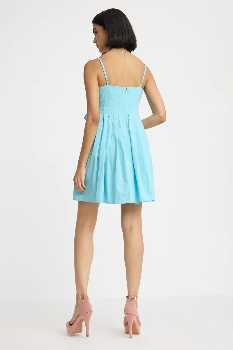 Tobten|100% Cotton Layered Pleated Mini Dress