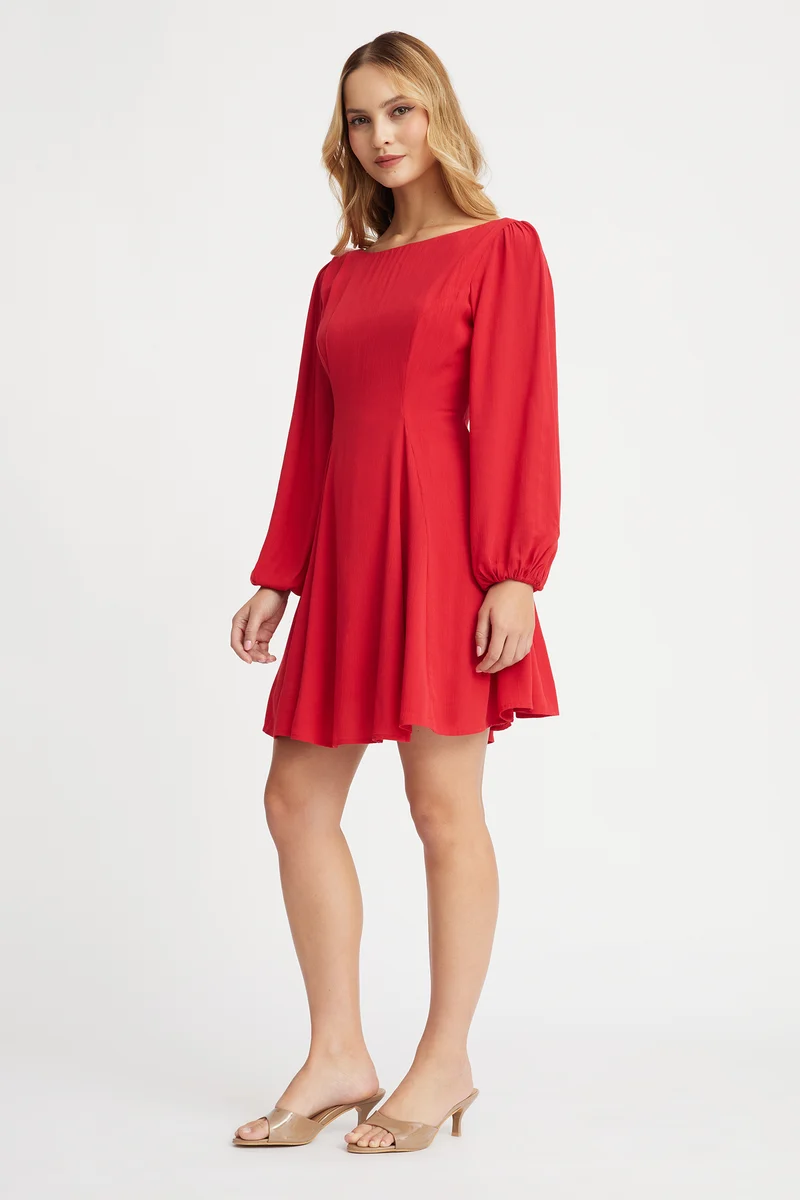 Issla|100% Viscose Godet Mini Dress