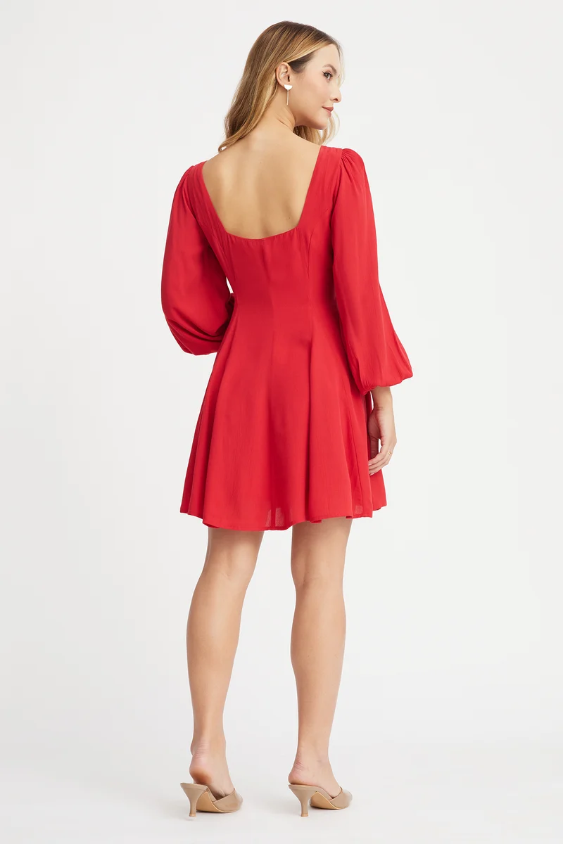 Issla|100% Viscose Godet Mini Dress