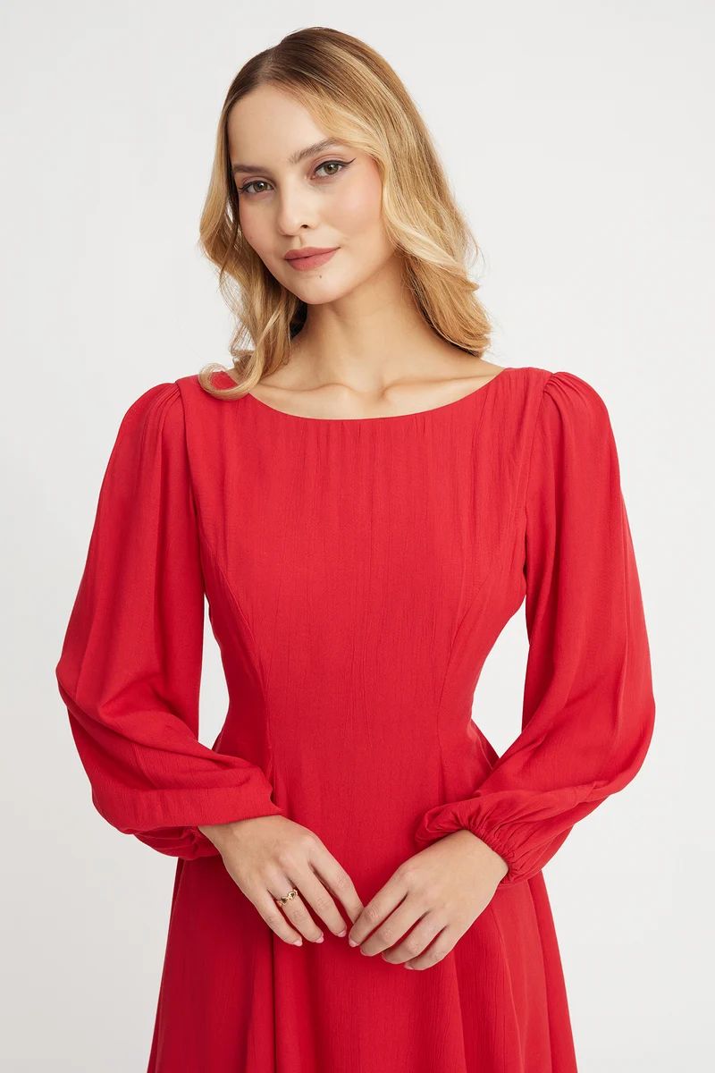 Issla|100% Viscose Godet Mini Dress