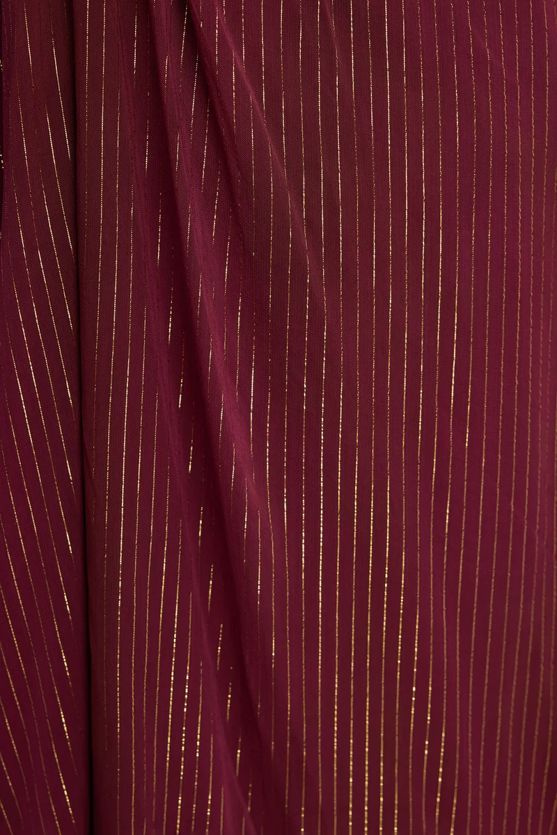 Zangpo|Viscose Lurex Front Gathered Kaftan