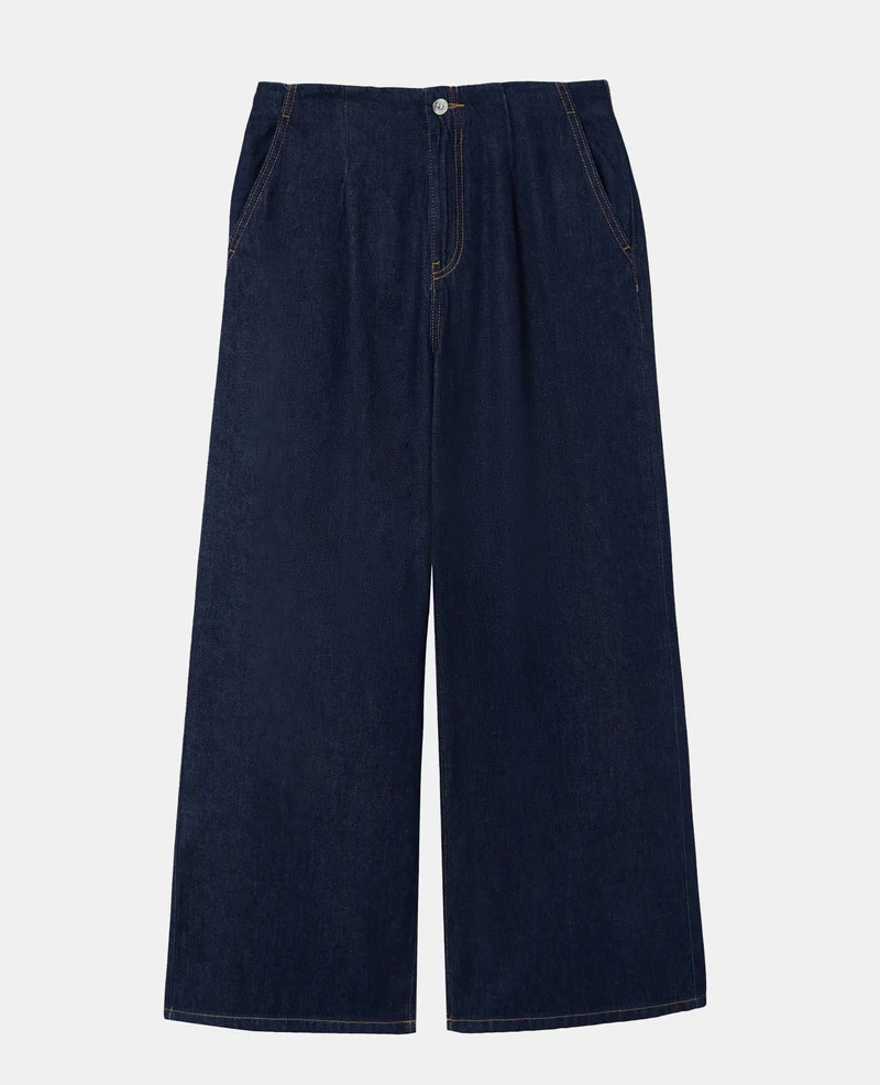 Jean extra wide taille haute avec pinces