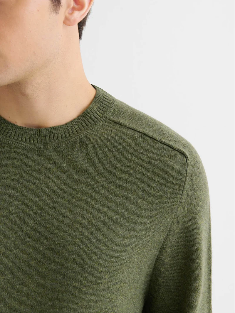 Pull col rond en laine mélangée