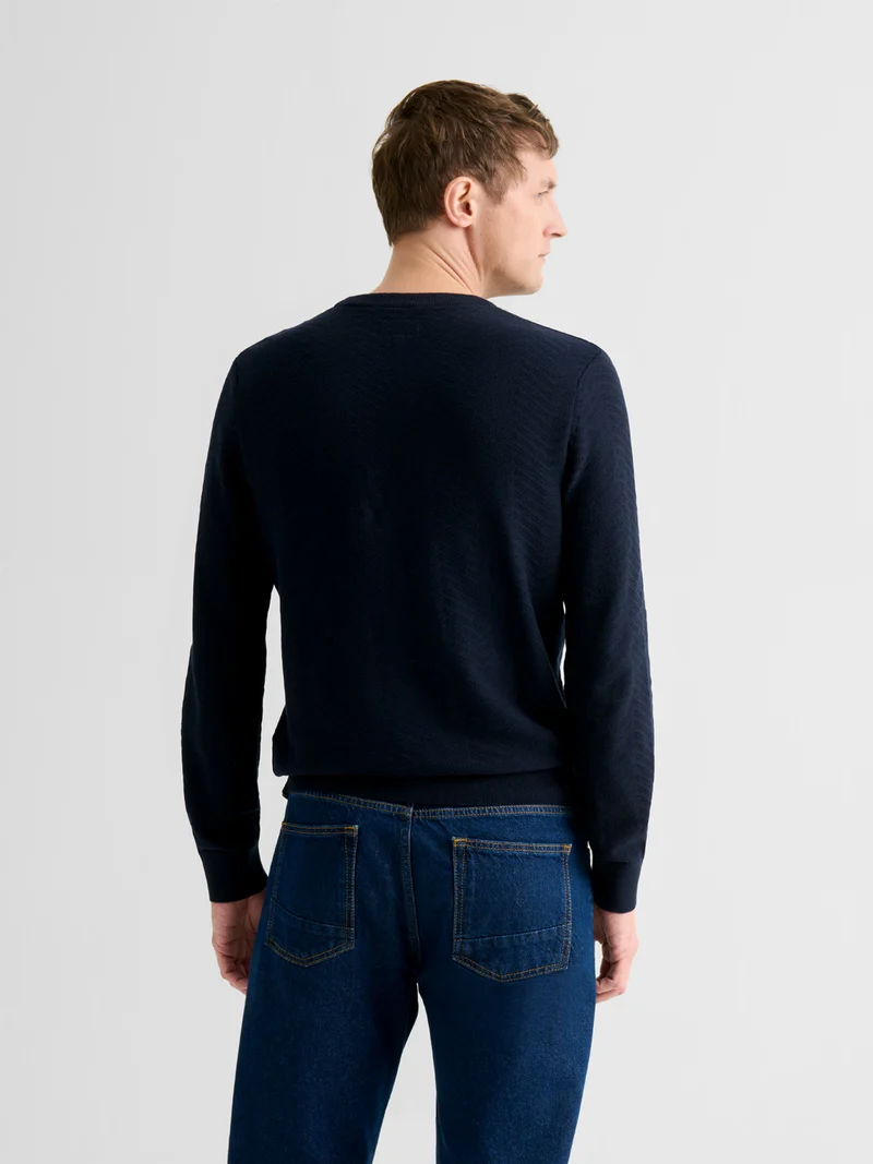 Pull col rond en coton cachemire