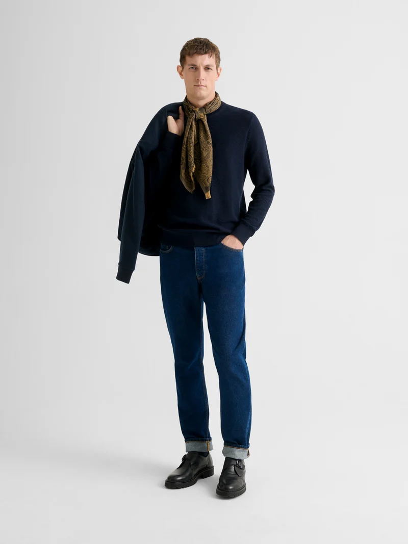 Pull col rond en coton cachemire