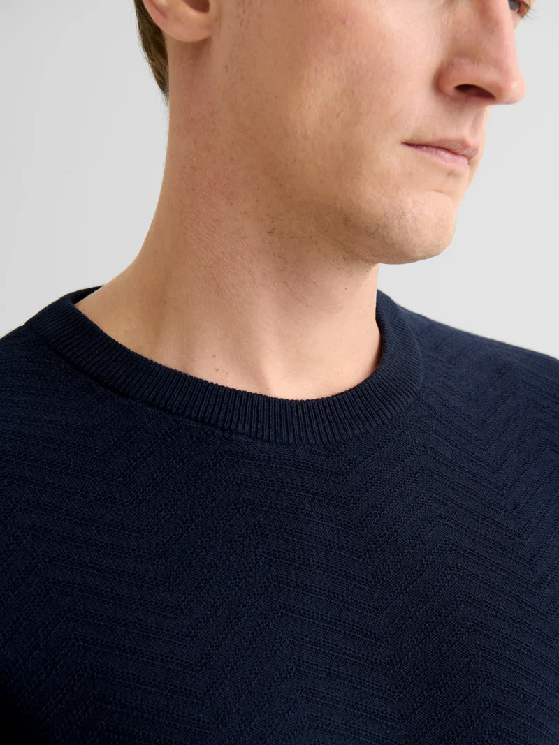 Pull col rond en coton cachemire
