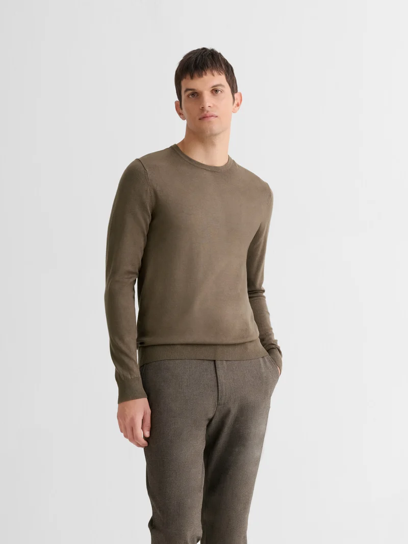 Pull col rond en jersey