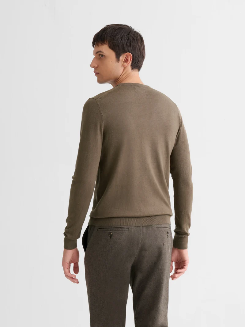 Pull col rond en jersey