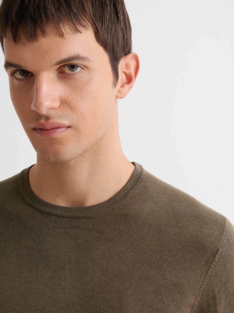 Pull col rond en jersey