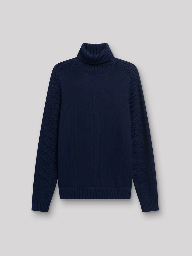 Pull col roulé en coton cachemire