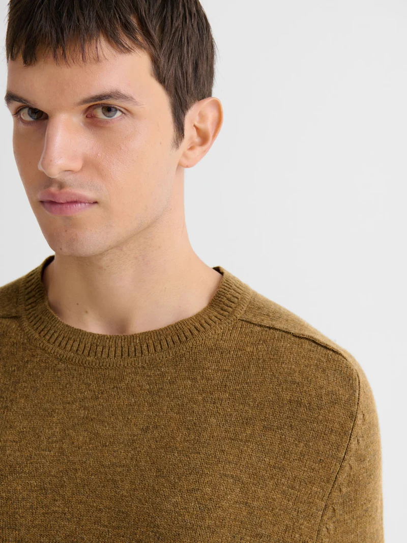 Pull col rond en laine mélangée
