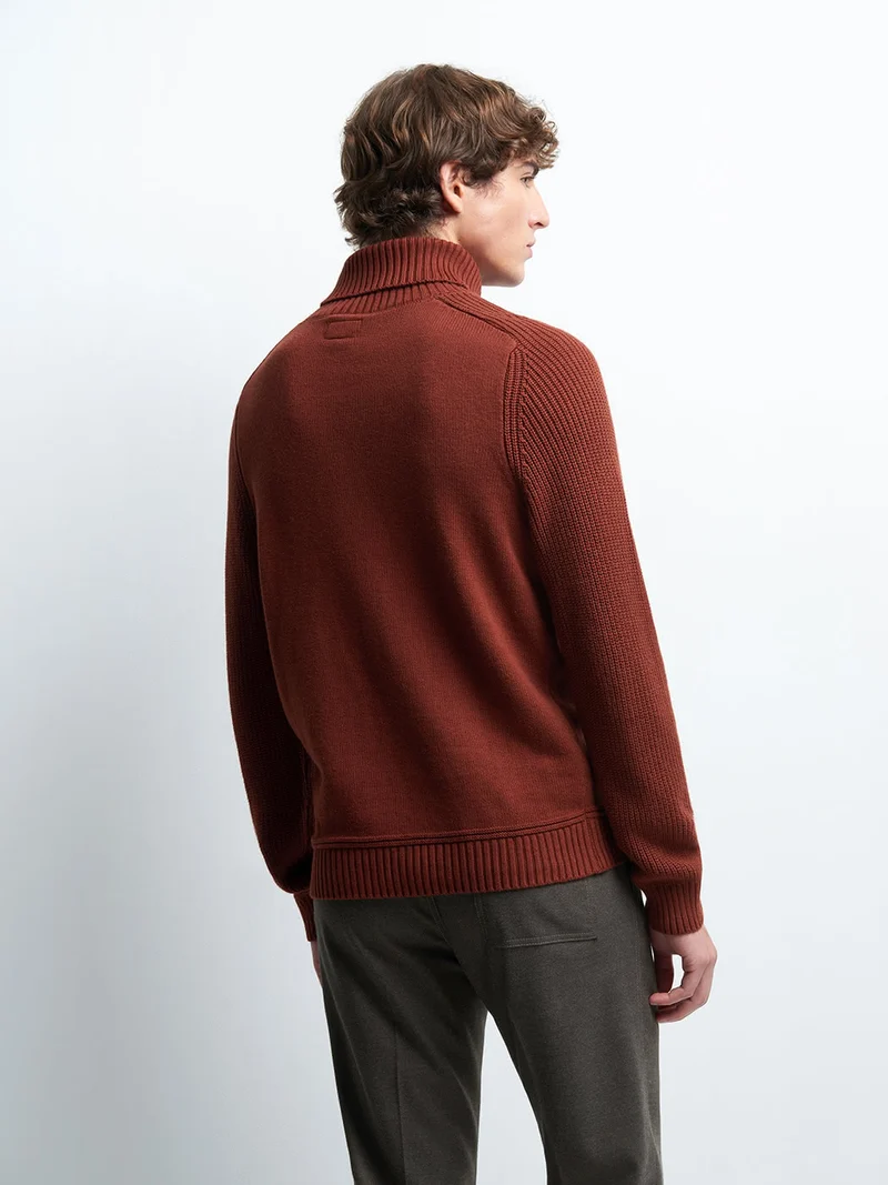 Pull col roulé en coton cachemire