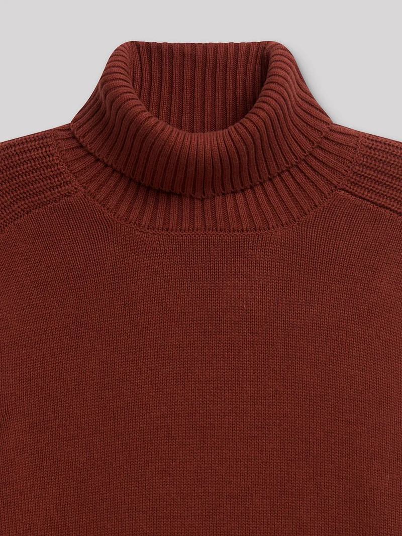 Pull col roulé en coton cachemire