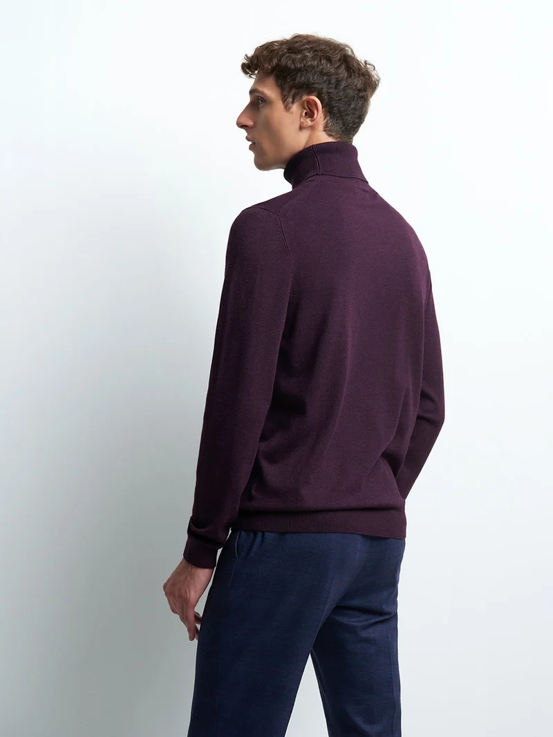 Pull col roulé en viscose certifiée