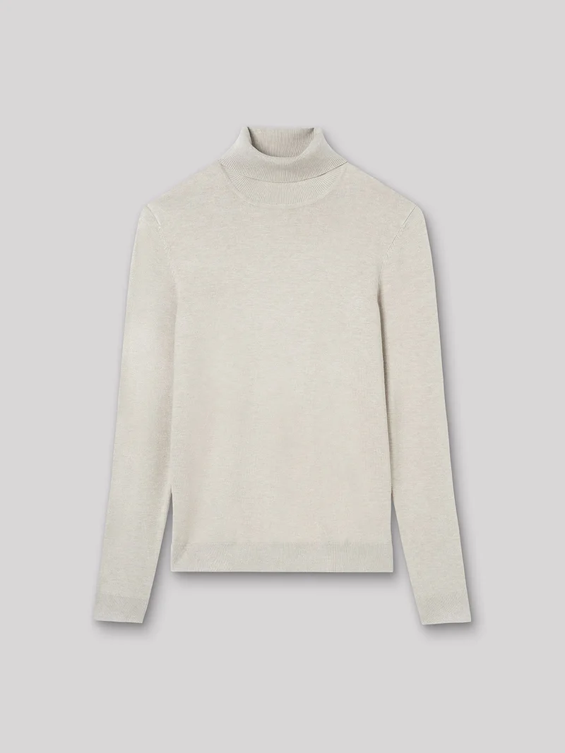 Pull col roulé en viscose certifiée
