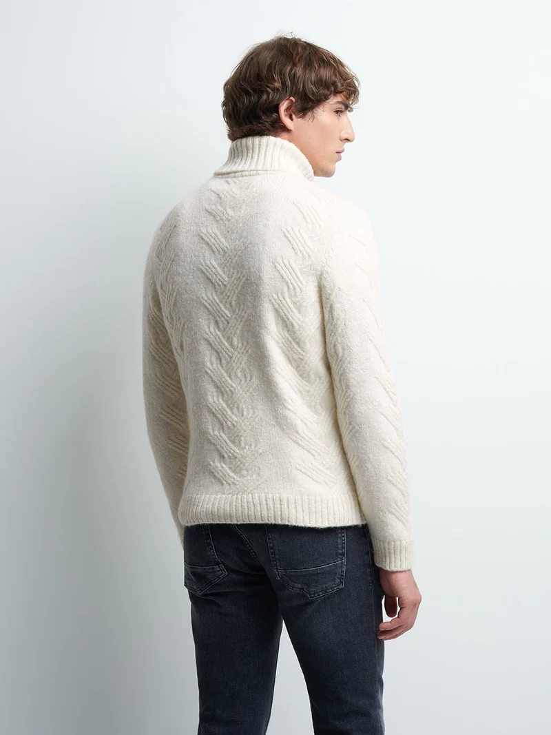 Pull col roulé