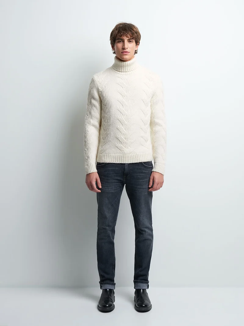 Pull col roulé