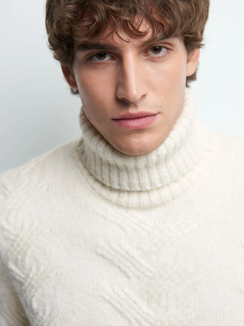 Pull col roulé