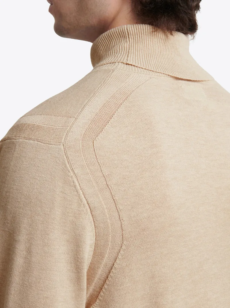 Pull à col roulé en coton mélangé