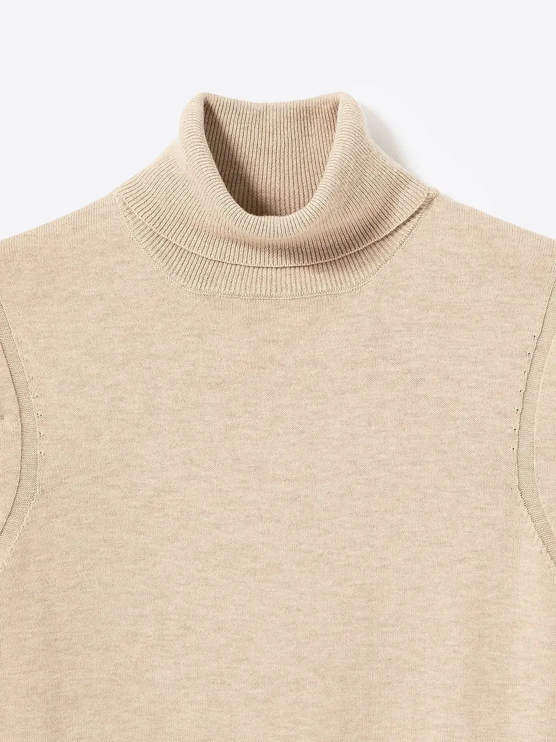 Pull à col roulé en coton mélangé