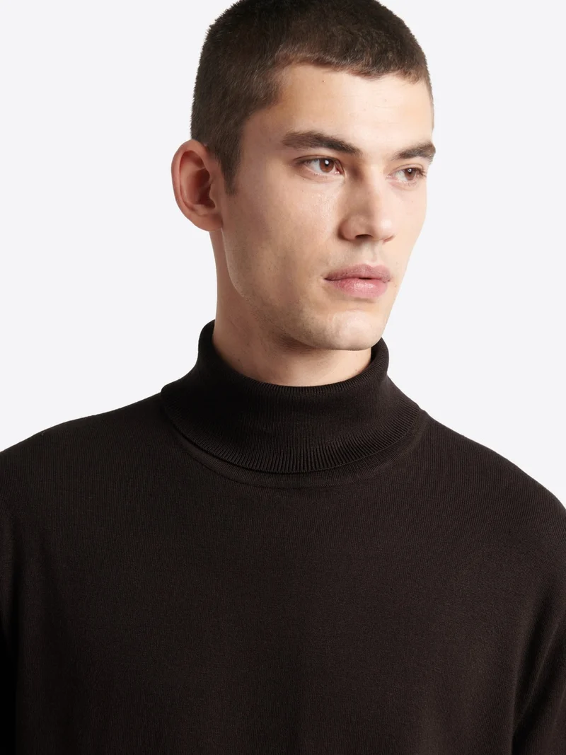 Pull à col roulé en viscose certifiée