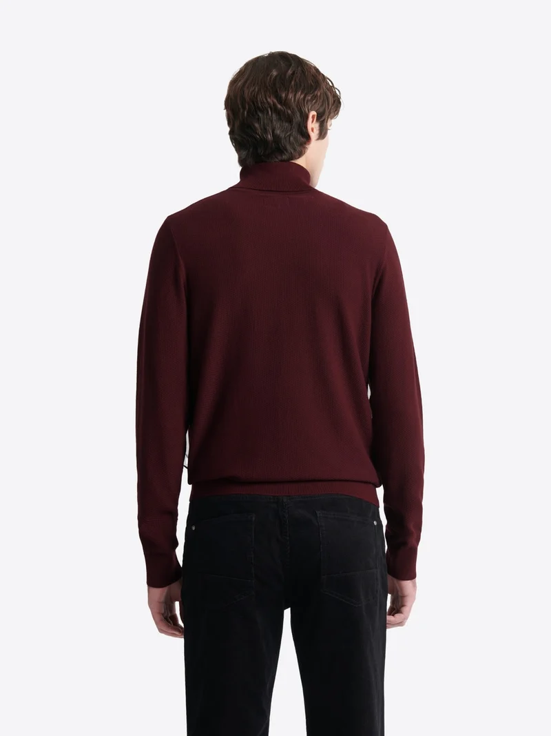 Pull col roulé en jacquard